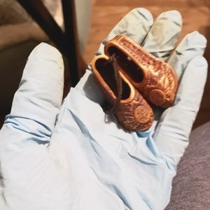Beautiful Miniature hand carved shoes.